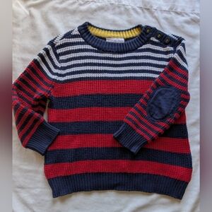 Hanna Anderson Size 80/US 2 Toddler Cotton Sweater Red, White, Blue Stripe